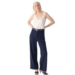 J. Crew Sydney Wide Leg Pants in Four Season Stretch Size 20 Navy Office NWT